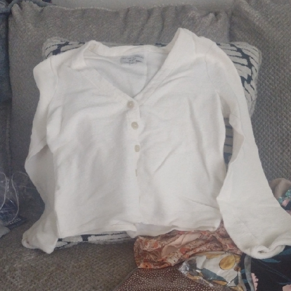 Women's White Button-Up Cardigan